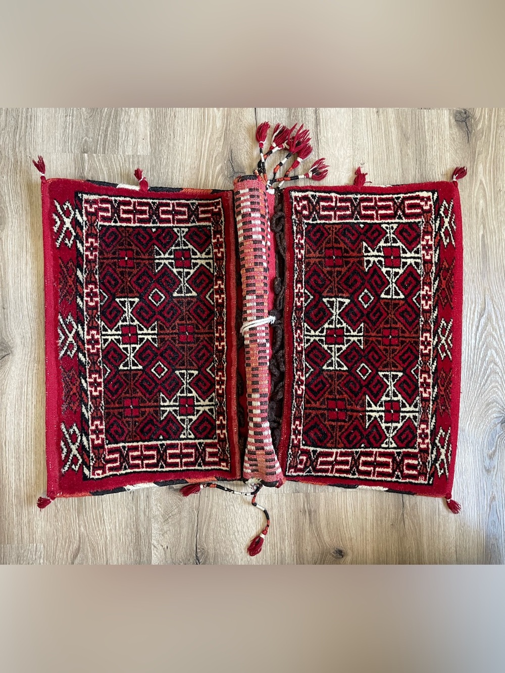 19th - early 20th Century Turkmen Khorjin Tribal Saddlebag  Amazing Condition